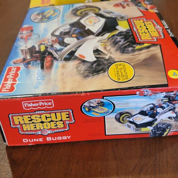 Vintage Fisher-Price Rescue Heroes Dune Buggy w/bonus Jake Justice figure New - Picture 5 of 8